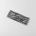 Ribbed Knit Headwrap With Bow - Light Gray – hair accessories (view 1)