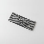 Ribbed Knit Headwrap With Bow - Light Gray – hair accessories (view 1)