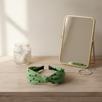 Velvet Hair Clip - Green Polka Dot – hair accessories (view 2)