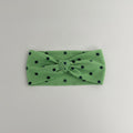 Velvet Hair Clip - Green Polka Dot – hair accessories (view 1)
