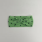 Velvet Hair Clip - Green Polka Dot – hair accessories (view 1)