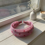 Velvet Hair Clip - Magenta Polka Dot – hair accessories (view 2)