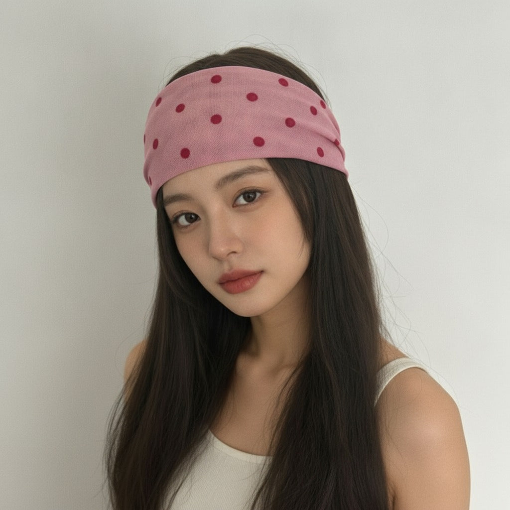 Velvet Hair Clip - Magenta Polka Dot – hair accessories (view 3)