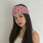 Velvet Hair Clip - Magenta Polka Dot – hair accessories (view 3)