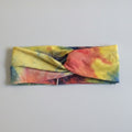 Denim Color Block Twisted Knot Hairband - Orange Mix – hair accessories (view 1)