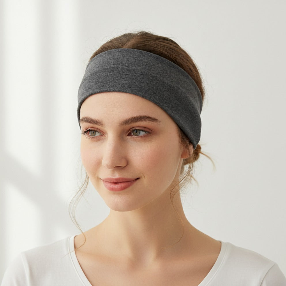 Charcoal Soft Fabric Headwrap Hairband - Deep Gray – hair accessories (view 3)