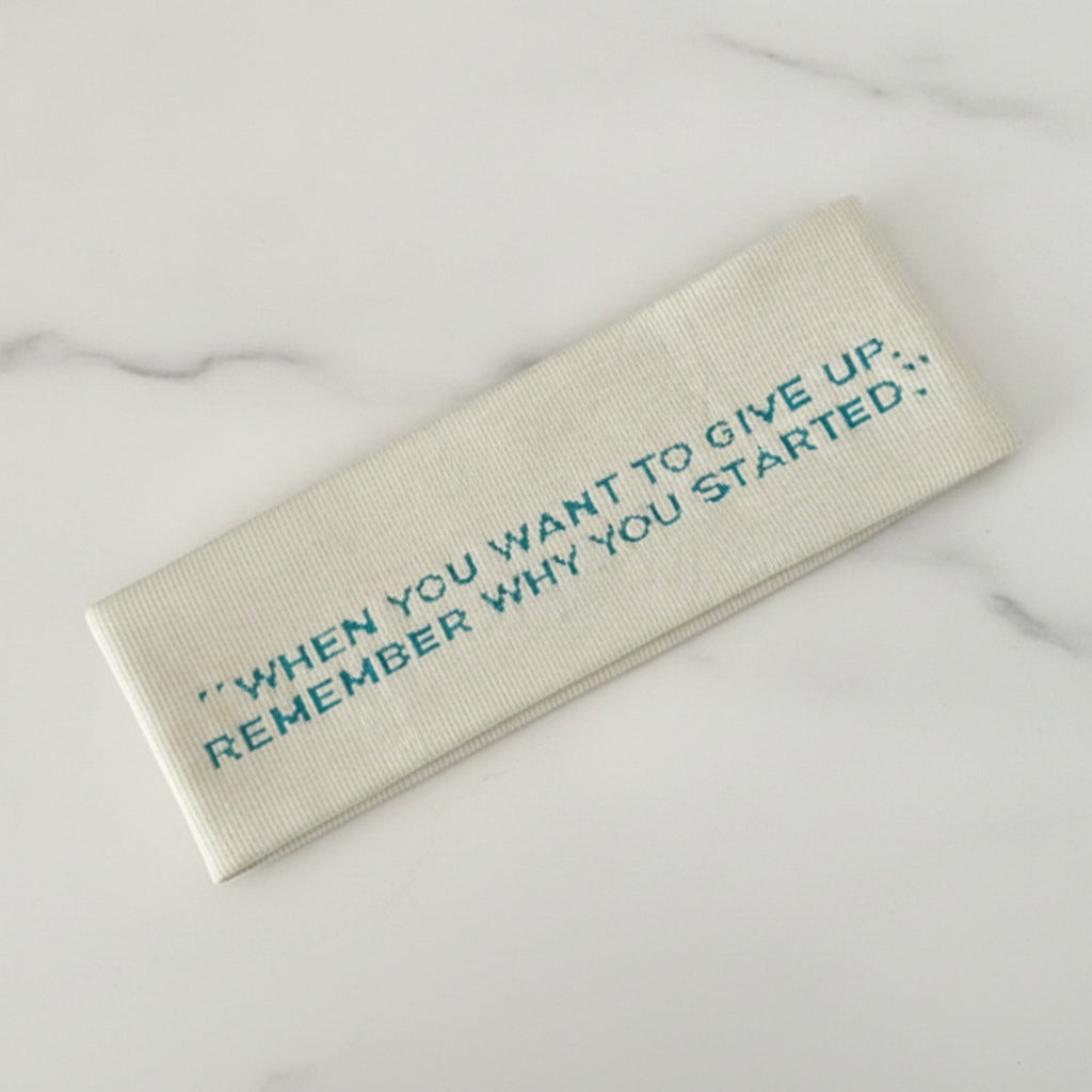 Ribbed Motivational Message Hairband - Cream White – hair accessories (view 2)
