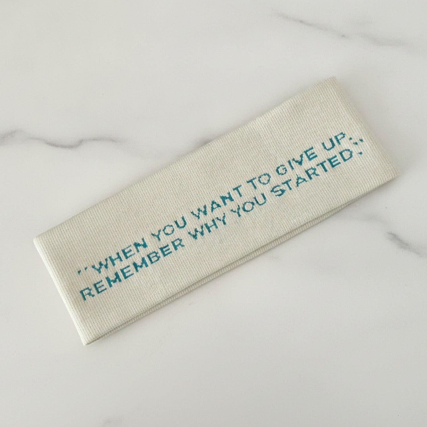 Ribbed Motivational Message Hairband - Cream White – hair accessories (view 2)