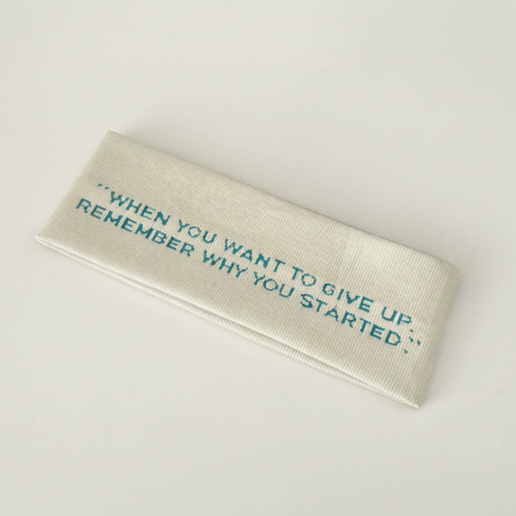 Ribbed Motivational Message Hairband - Cream White – hair accessories (view 1)