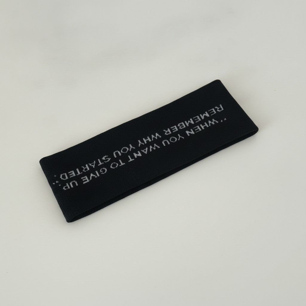 Ribbed Motivational Message Hairband - Black – hair accessories (view 3)