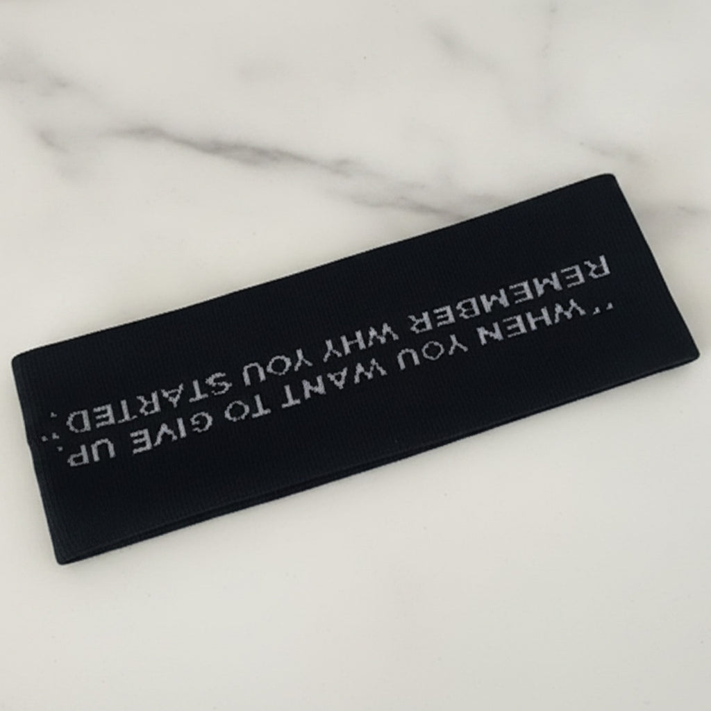 Ribbed Motivational Message Hairband - Black