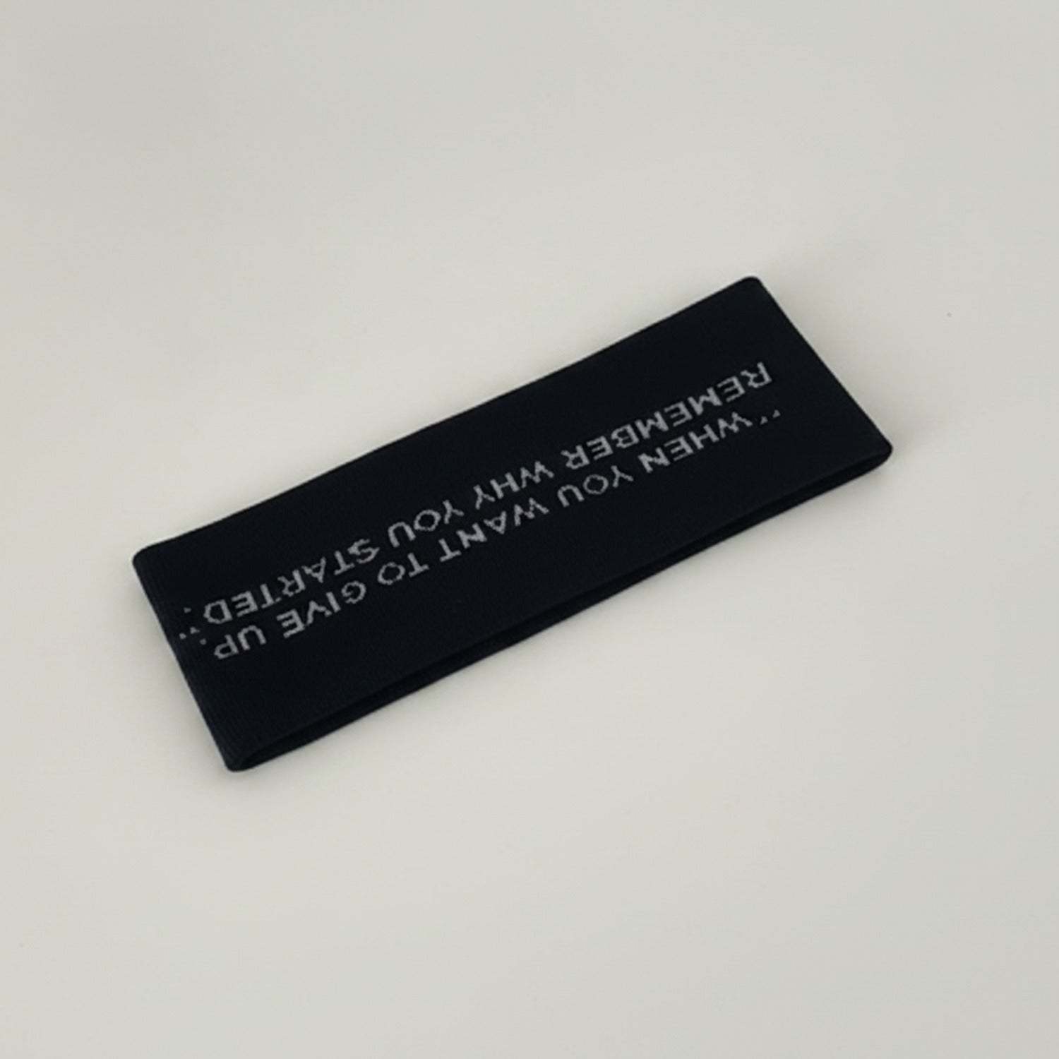 Ribbed Motivational Message Hairband - Black