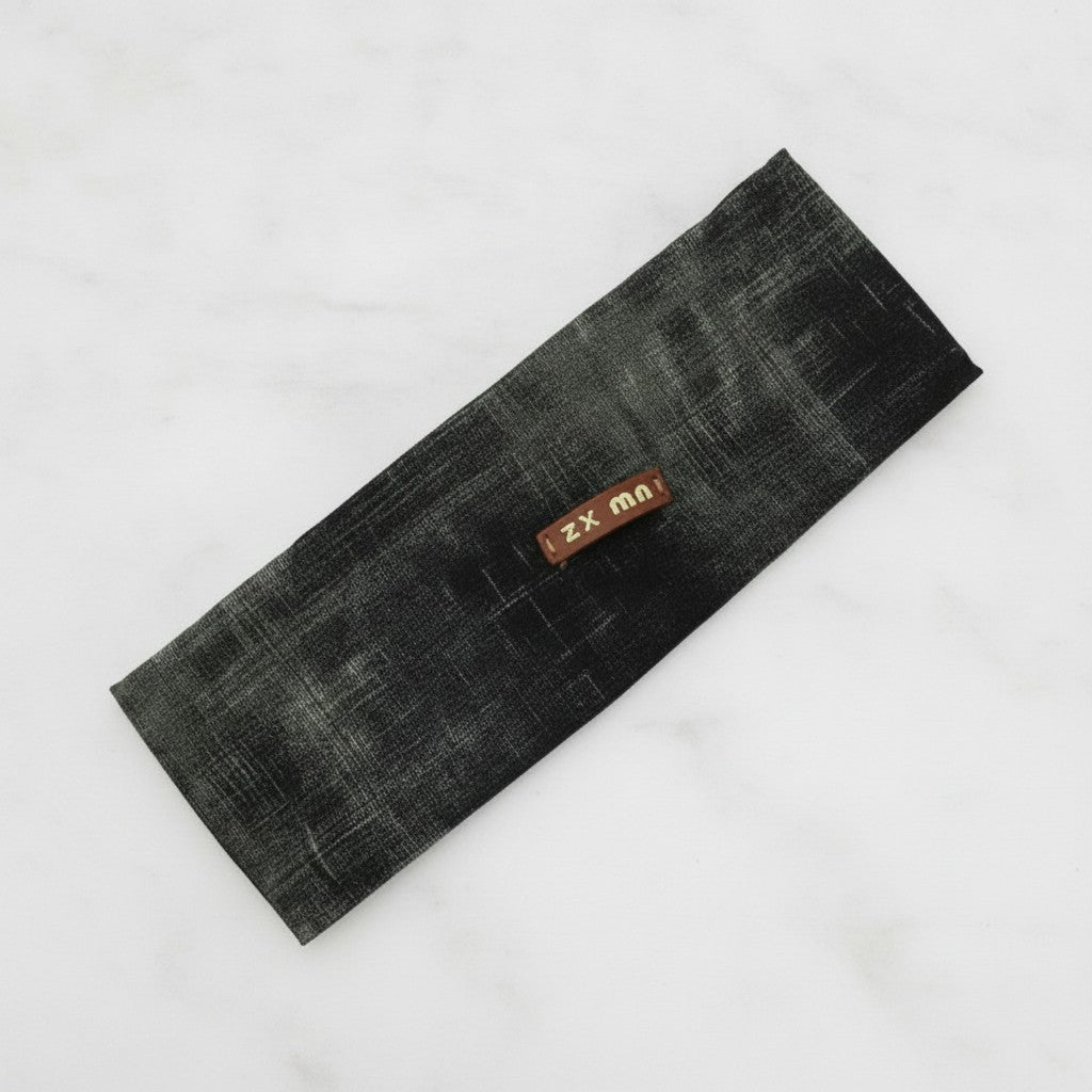 Linen Textured Hair Clip With Leather Accent - Black Olive Green – hair accessories (view 3)