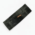 Linen Textured Hair Clip With Leather Accent - Black Olive Green