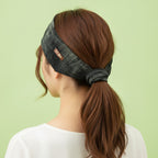 Linen Textured Hair Clip With Leather Accent - Black Olive Green