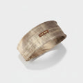Linen Textured Hair Clip With Leather Accent - Camel – hair accessories (view 1)
