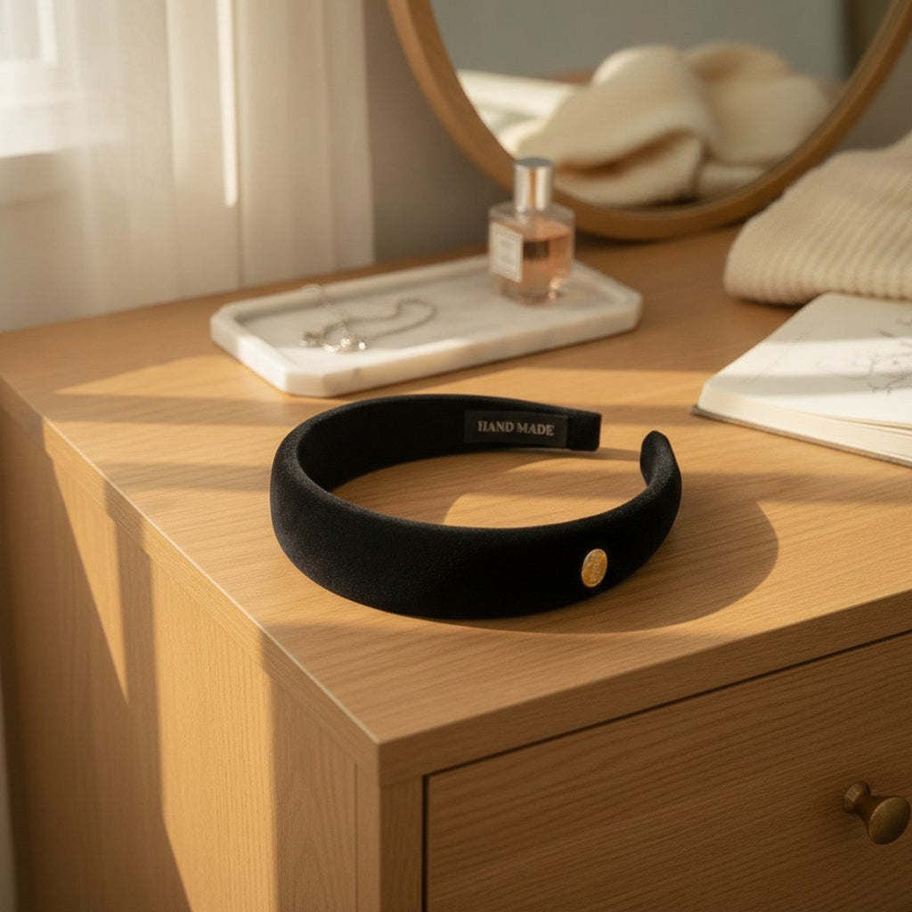 Handmade Velvet Padded Headband – hair accessories (view 2)