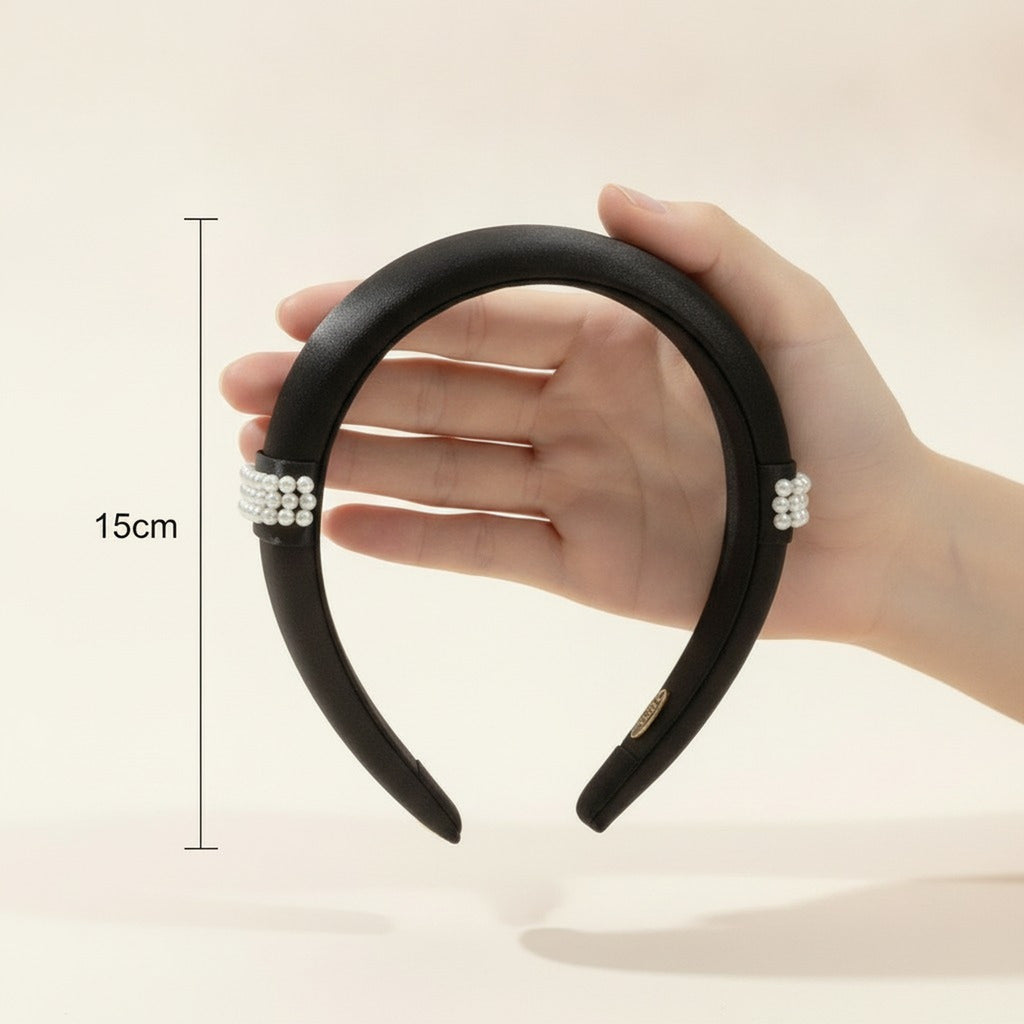 Padded Satin Headband with Pearl Detail – hair accessories (view 4)