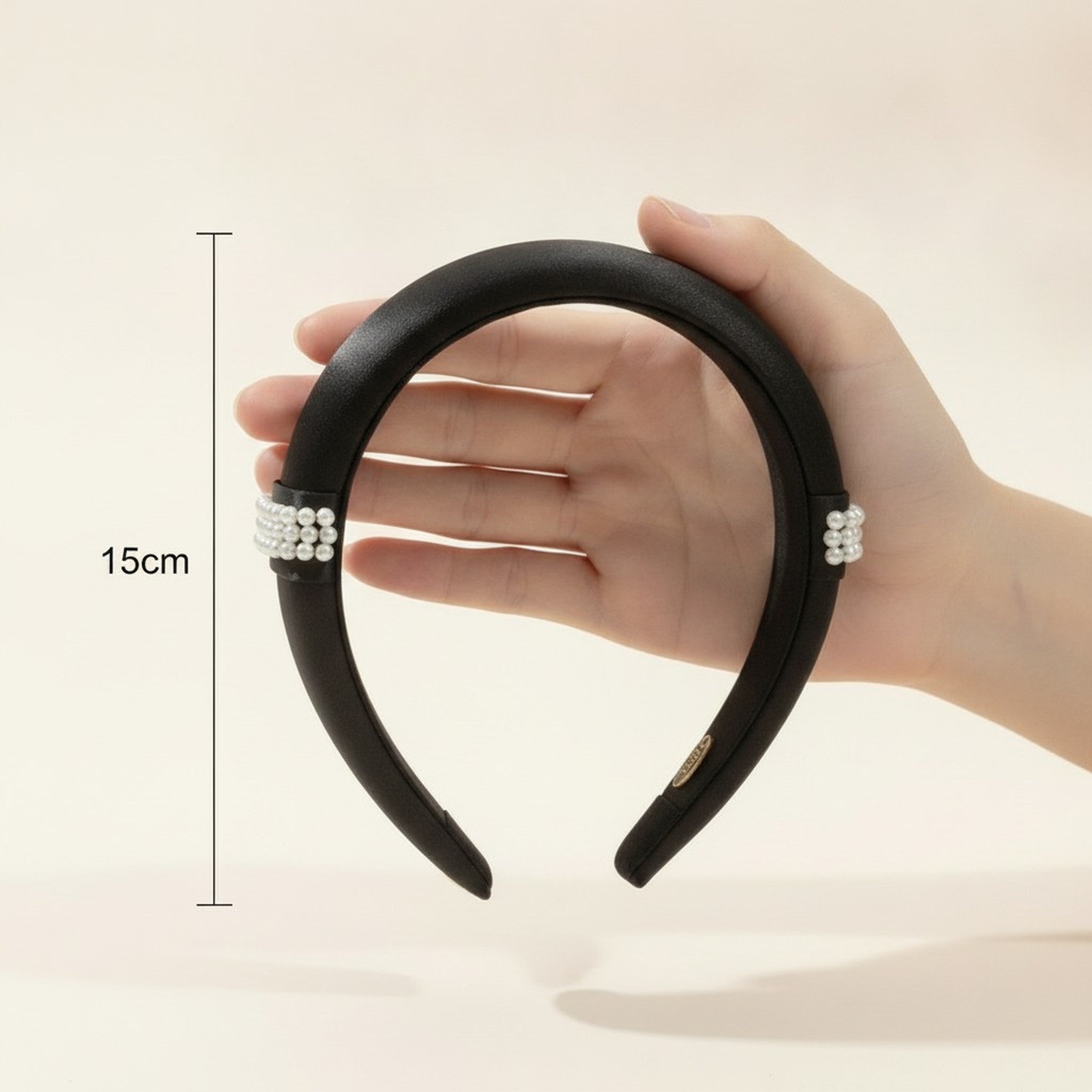 Padded Satin Headband with Pearl Detail – hair accessories (view 4)