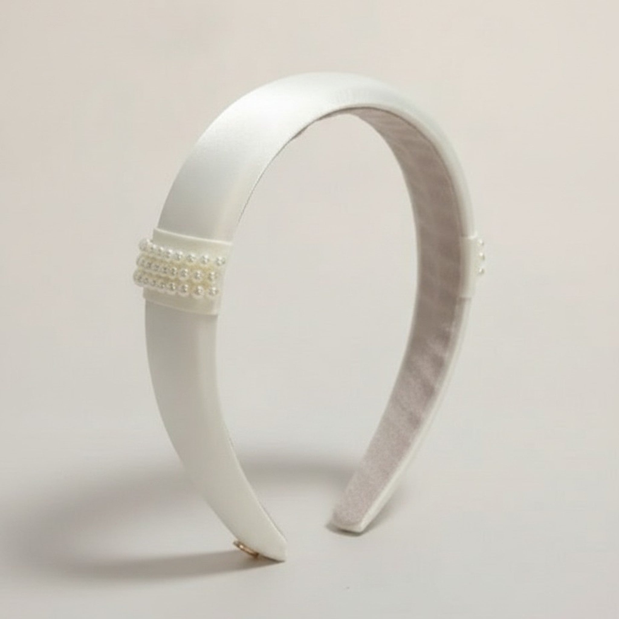 Padded Satin Headband with Pearl Detail – hair accessories (view 2)