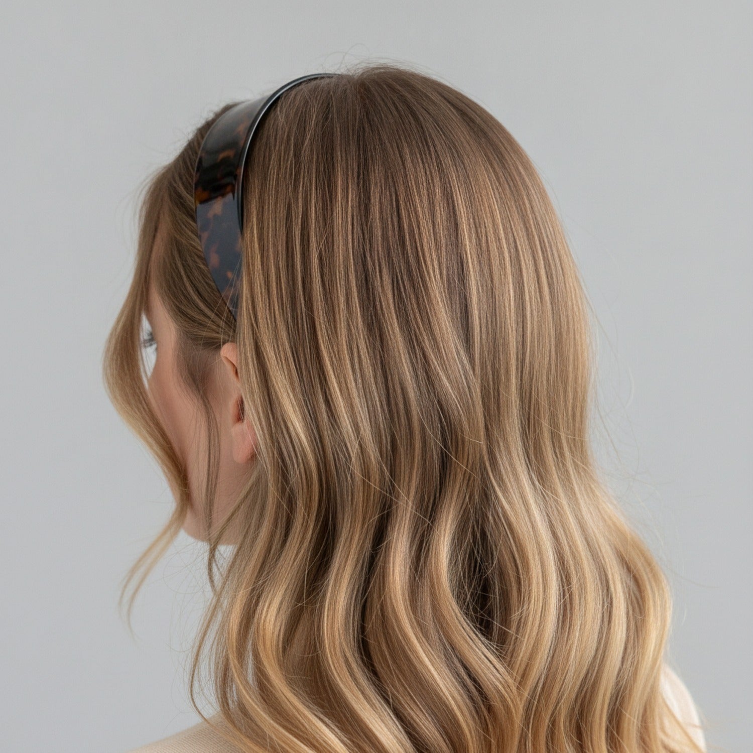 Tortoiseshell Padded Headband - Acetate Wide Hair Hoop - Tortoise Brown