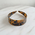 Tortoiseshell Padded Headband - Acetate Wide Hair Hoop Yellow – hair accessories (view 1)