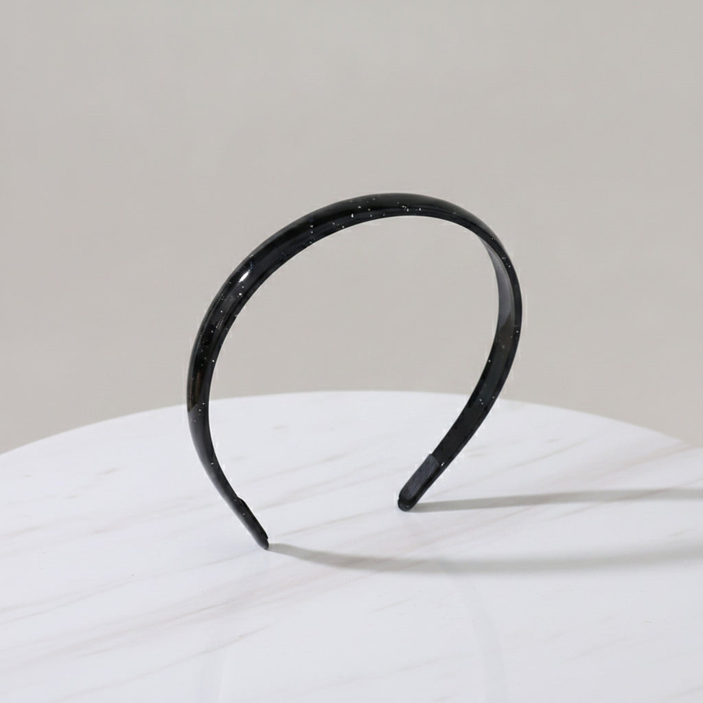 Glossy Padded Headband - Vitality Hair Band Black