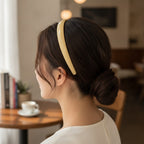 Glossy Padded Headband - Vitality Headband - Beige – hair accessories (view 2)