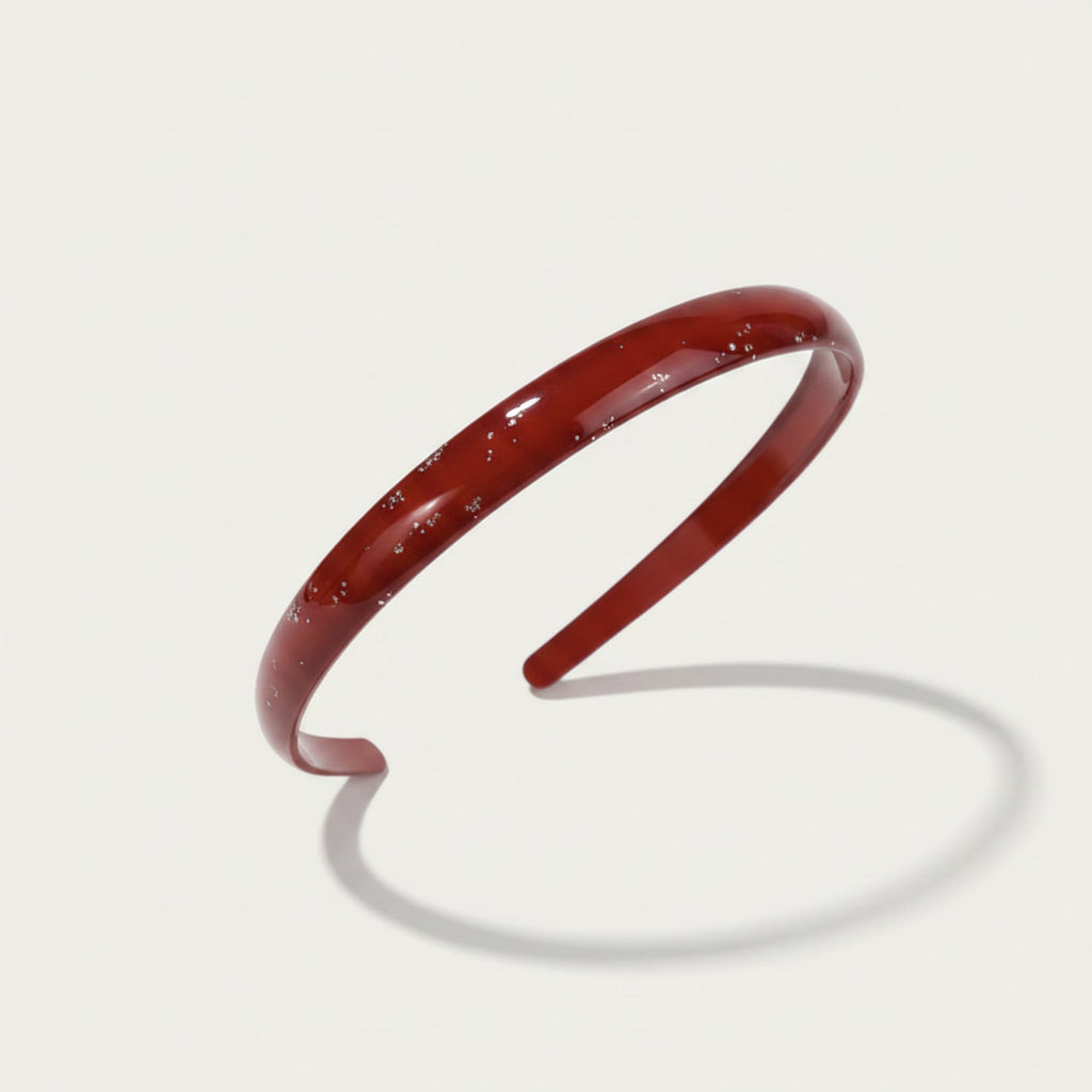 Glossy Padded Headband - Vitality Headband Wine Red