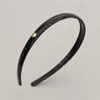 Black Padded Headband With Gold Heart Charm – hair accessories (view 1)