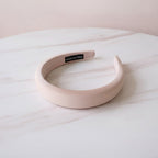 Padded Satin Wide Headband - Celebrity Headband Champagne