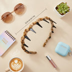 Leopard Print Spike Studded Padded Headband - Leopard Print Headband – hair accessories (view 2)