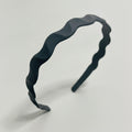 Twisted Wavy Padded Headband - Curved Headband Black