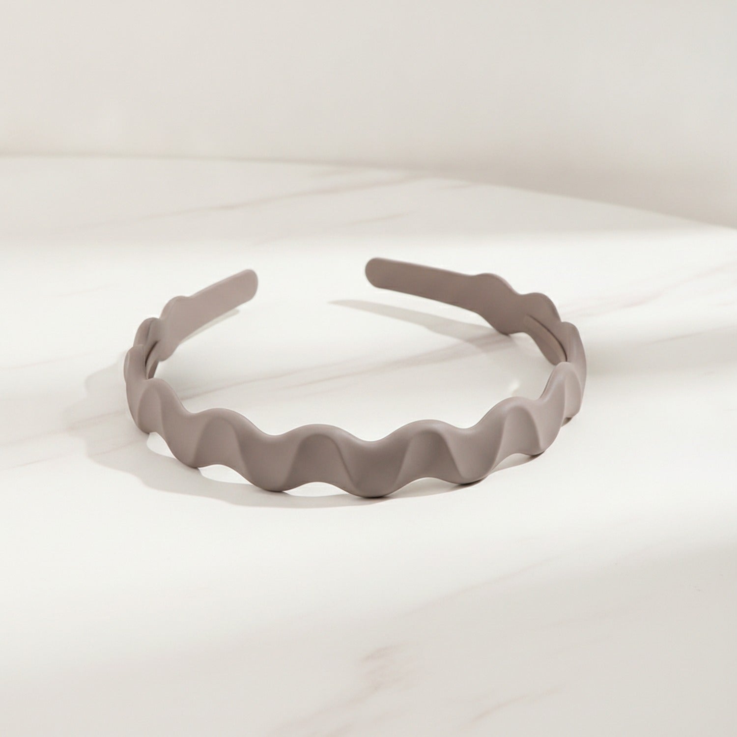 Twisted Wavy Padded Headband - Curved Headband Coffee