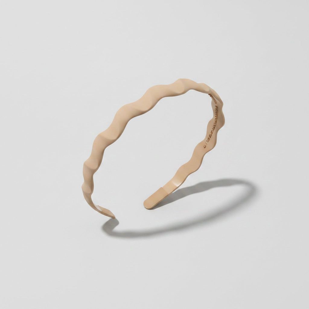 Twisted Wavy Padded Headband - Curved Hair Clip Khaki