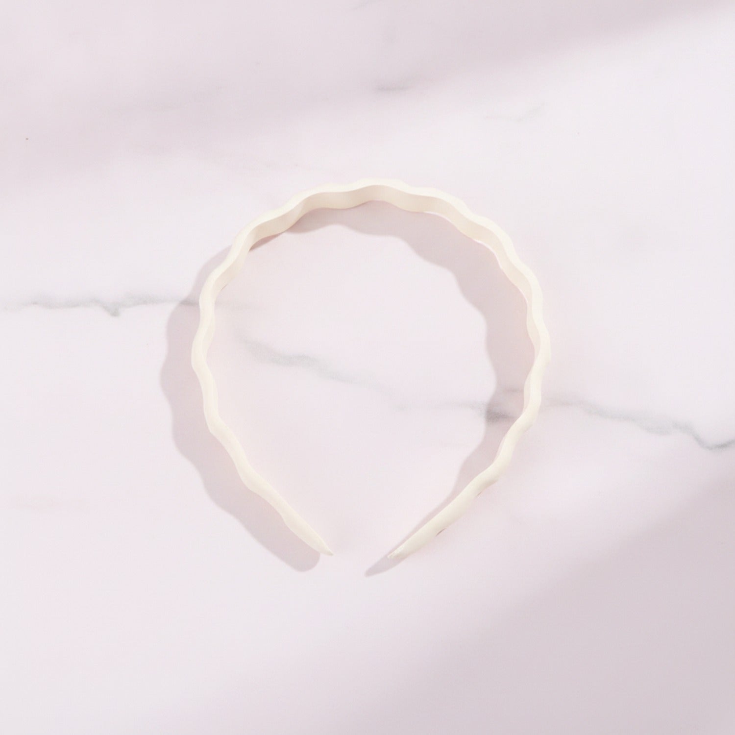 Twisted Wavy Padded Headband - Curve Headband - White