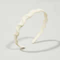 Twisted Wavy Padded Headband - Curve Headband - White