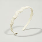 Twisted Wavy Padded Headband - Curve Headband - White