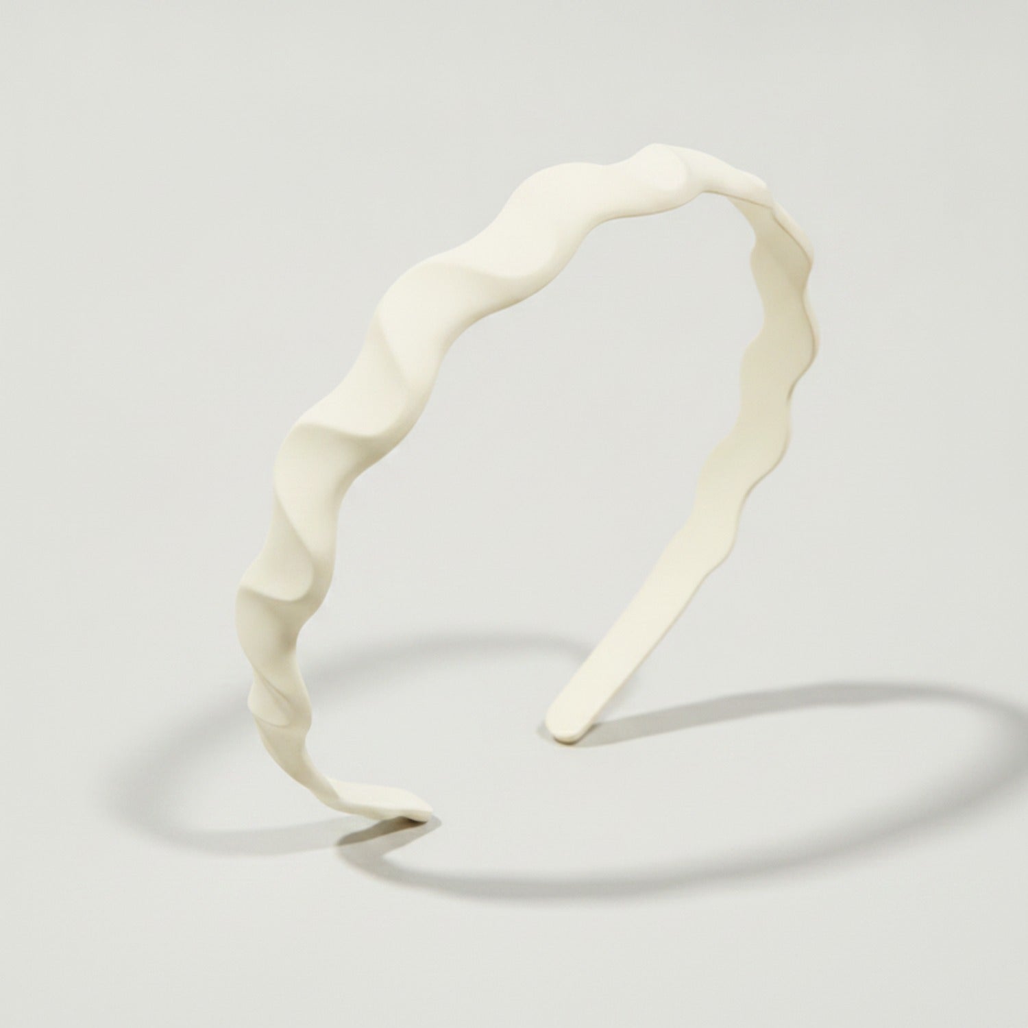 Twisted Wavy Padded Headband - Curve Headband - White