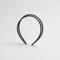 Curved Minimalist Hairband Headpiece - Crossover Headband Shiny Black