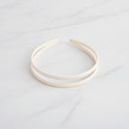 Curved Minimalist Hairband Headpiece - Crossover Hair Headband - Cream