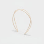 Curved Minimalist Hairband Headpiece - Crossover Hair Headband - Cream
