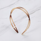 Curved Minimalist Hairband Headpiece - Cross Hair Headband Tortoiseshell