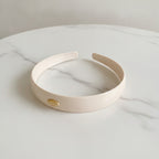 Cream Oval Gold Charm Padded Headband – hair accessories (view 2)