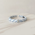 Twisted Blue And White Pearl Headband – hair accessories (view 2)