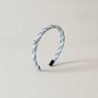 Twisted Blue And White Pearl Headband – hair accessories (view 1)