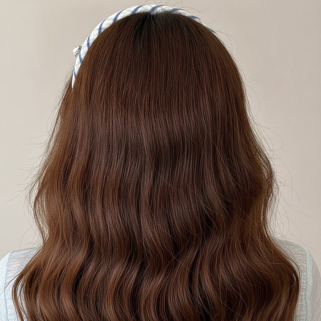 Twisted Blue And White Pearl Headband – hair accessories (view 3)