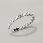 Twisted Striped Pearl Headband White Navy – hair accessories (view 1)