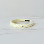 Yellow Gingham Padded Headband With Charm – hair accessories (view 2)