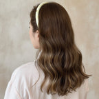 Yellow Gingham Padded Headband With Charm – hair accessories (view 3)